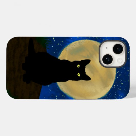 Halloween Zwarte Kat Maanverlichte Silhouet Case-Mate iPhone Case (Achterkant (horizontaal))