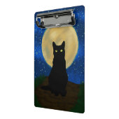 Halloween Zwarte Kat Maanverlichte Silhouet Mini Klembord (Angled2)