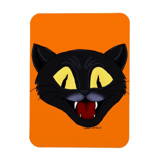 Halloween Zwarte Kat Magneet (Verticaal)