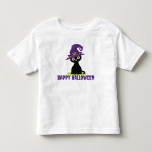 Halloween zwarte kat met een heks Pet Kinder Shirts