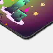 Halloween zwarte kat met een kaars en een schedel bureaumat (Hoek)