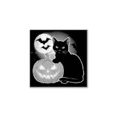Halloween zwarte kat met pompoen rubberstempel (Afrduk)