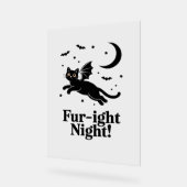 Halloween zwarte kat met vleermuisvleugels Graphic Acryl Bord (Hoek)