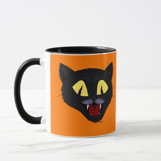 Halloween Zwarte Kat Mok (Links)