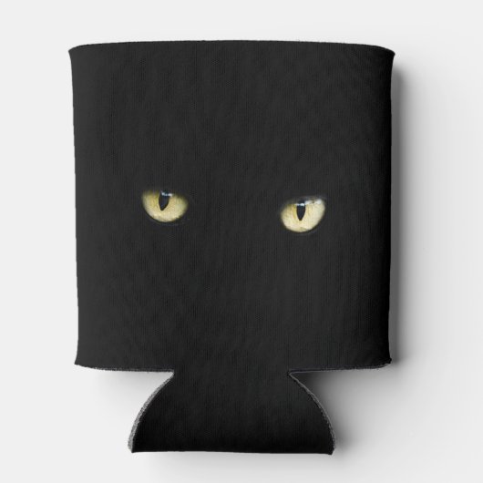Halloween zwarte kat ogen blikje / fles koeler (Achterkant)