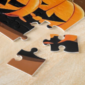Halloween Zwarte Kat Omringd door Jack-o'-Lanterns Legpuzzel (Zijkant)