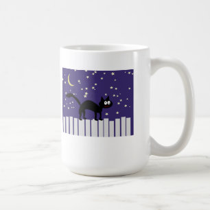 Halloween Zwarte Kat op Omheining Koffiemok