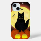 Halloween zwarte kat op pompoen Case-Mate iPhone case (Achterkant)