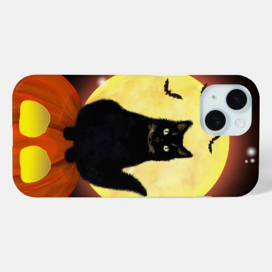 Halloween zwarte kat op pompoen Case-Mate iPhone case (Achterkant (horizontaal))