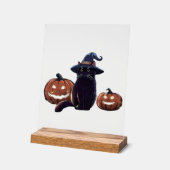 Halloween zwarte kat Oversized T-Shirt Acryl Bord (Hoek)