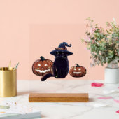 Halloween zwarte kat Oversized T-Shirt Acryl Bord (Huwelijk)