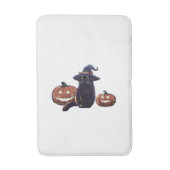 Halloween zwarte kat Oversized T-Shirt Badmat (Voorkant Verticaal)