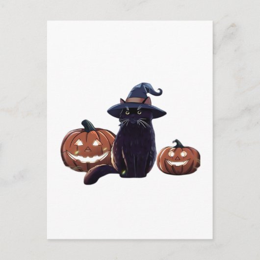 Halloween zwarte kat Oversized T-Shirt Briefkaart (Voorkant)