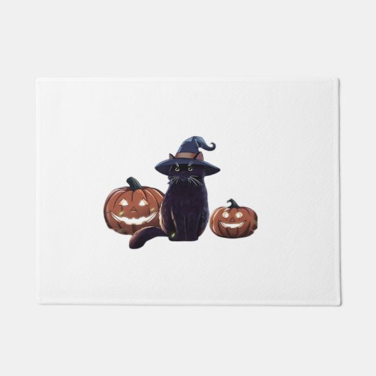 Halloween zwarte kat Oversized T-Shirt Deurmat (Voorkant)