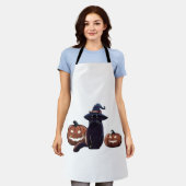 Halloween zwarte kat Oversized T-Shirt Schort (Gedragen)