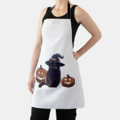 Halloween zwarte kat Oversized T-Shirt Schort (Insitu)