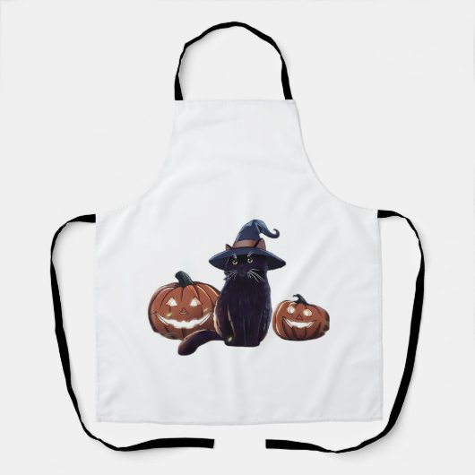 Halloween zwarte kat Oversized T-Shirt Schort (Voorkant)