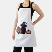 Halloween zwarte kat Oversized T-Shirt Schort (Insitu)