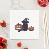 Halloween zwarte kat Oversized T-Shirt Servet (Insitu)
