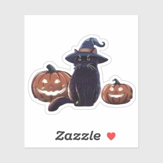 Halloween zwarte kat Oversized T-Shirt Sticker (Vel)