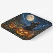 Halloween Zwarte Kat Papieren Bordje (Gebogen)