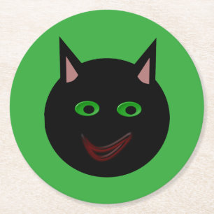 Halloween Zwarte Kat Papieren Onderzetters