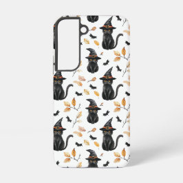 Halloween Zwarte Kat Patroon - Heksenkat Samsung Galaxy Hoesje