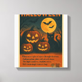 Halloween Zwarte Kat & Pomp Uitgerekt Canvas Print (Voorkant)