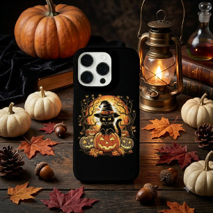 Halloween Zwarte Kat Pompoen Heks Kat Griezelen iPhone 16 Pro Hoesje