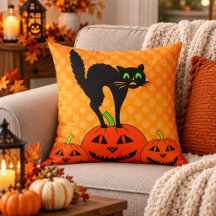 Halloween Zwarte Kat Pompoen Jack O' Lantern