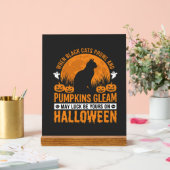 Halloween Zwarte Kat Pompoen Maan Ontwerp_1 Acryl Bord (Huwelijk)