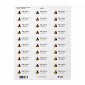 Halloween Zwarte Kat Pompoen Retouradres Label (Full Sheet)