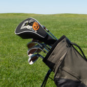 Halloween Zwarte Kat Pompoen Vectorontwerp Golfheadcover (Insitu)