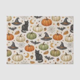 Halloween Zwarte Kat Pompoenen Tissuepapier