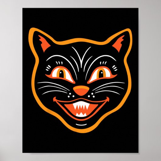 Halloween  zwarte kat poster (Voorkant)