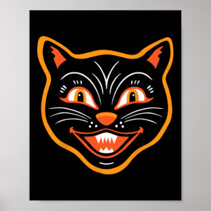 Halloween  zwarte kat poster