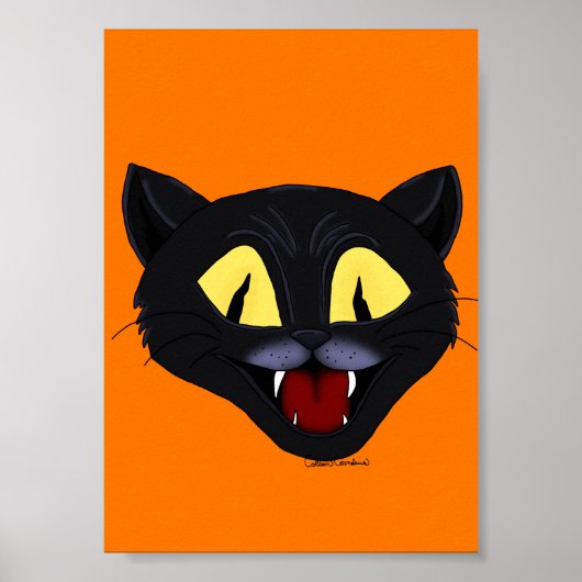 Halloween Zwarte Kat Poster (Voorkant)