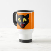 Halloween Zwarte Kat Reisbeker (Voorkant links)