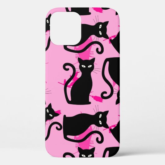 halloween zwarte kat roze Case-Mate iPhone case (Achterkant)