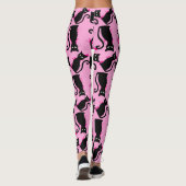 halloween zwarte kat roze leggings (Achterkant)