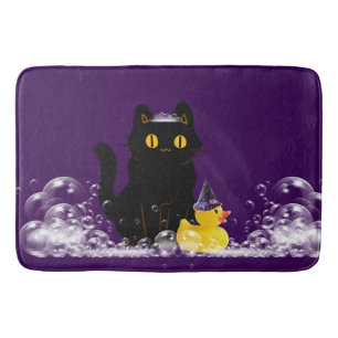 Halloween Zwarte Kat Rubber Eend Bubbels Badmat