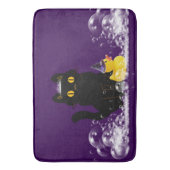 Halloween Zwarte Kat Rubber Eend Bubbels Badmat (Voorkant Verticaal)