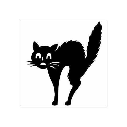 Halloween zwarte kat rubberstempel (Afrduk)