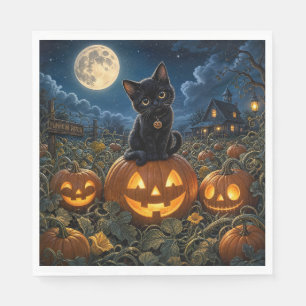 Halloween Zwarte Kat Servet