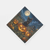 Halloween Zwarte Kat Servet (Hoek)