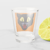 Halloween Zwarte Kat Shot Glas (Achterkant)