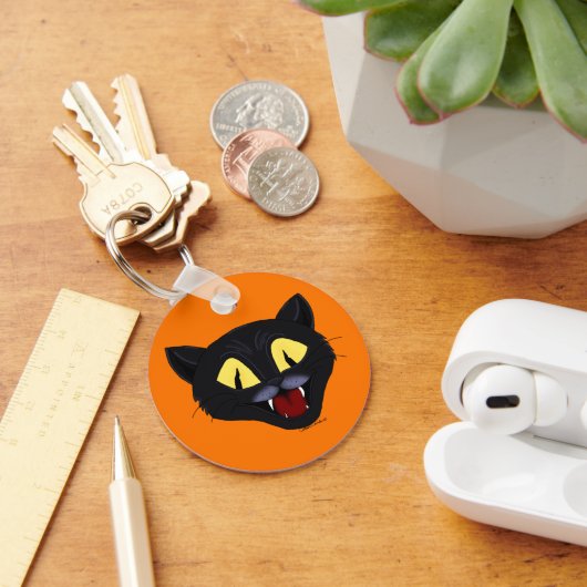 Halloween Zwarte Kat Sleutelhanger (Bureau)