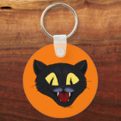 Halloween Zwarte Kat Sleutelhanger (Voorkant)
