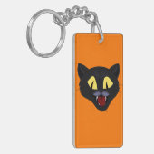 Halloween Zwarte Kat Sleutelhanger (Voorkant Links)