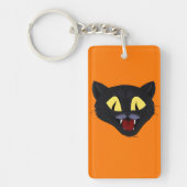 Halloween Zwarte Kat Sleutelhanger (Voorkant)